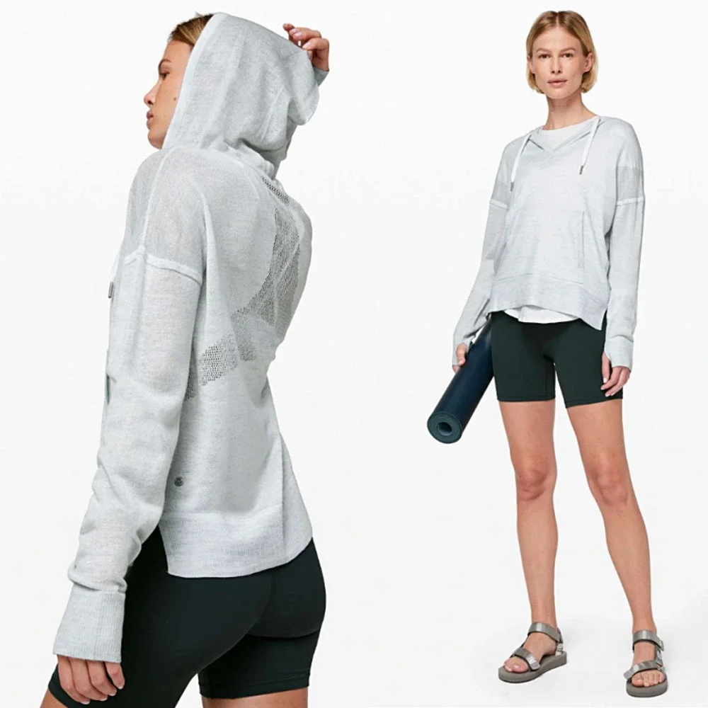 Lululemon Linen Lightweight Relaxed Hoodie 4 Blue NWOT*f